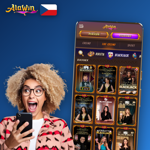 Alawin Casino aplikace na chytrém telefonu s lobby slotů a sportovních sázek