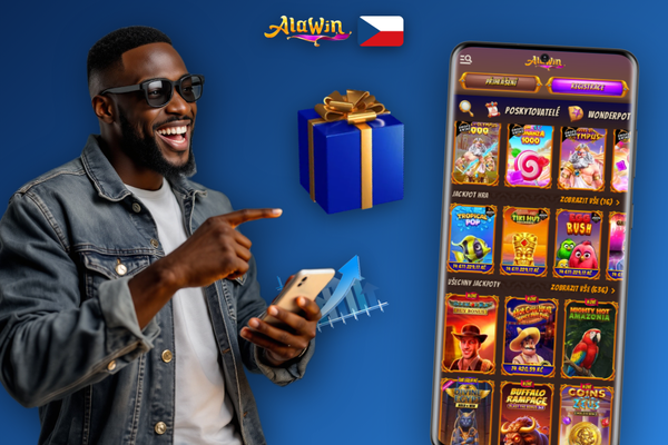 QR kód na obrazovce mobilu vedoucí ke stažení oficiálního APK Alawin Casino