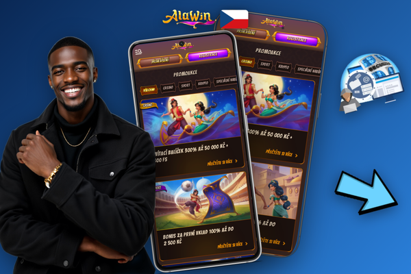 Alawin Casino bonus 300 % na vklad 500 Kč s podmínkou wageru 35x — infografika