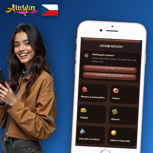 Alawin Casino zákaznická podpora dostupná 24/7 přes živý chat