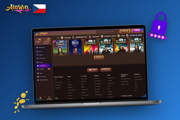 Alawin Casino pro počítač na velkém monitoru s živým krupiérem a sázkovým panelem